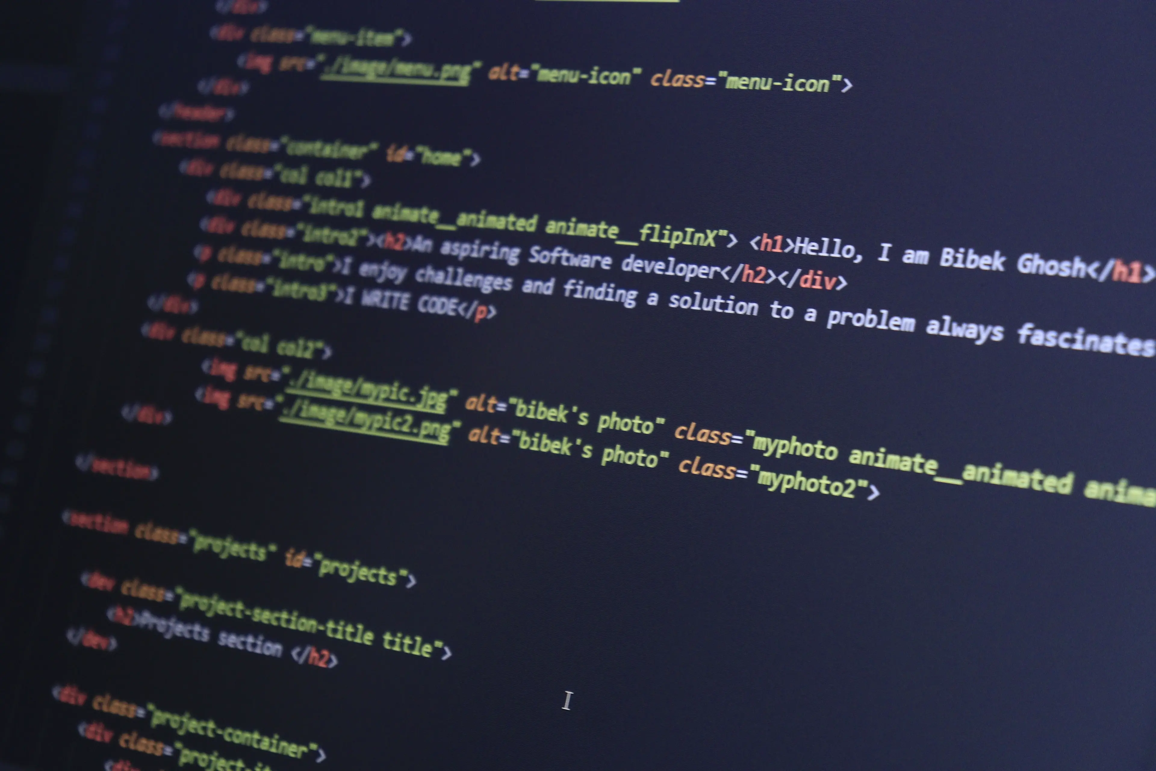 HTML markup displayed in a code editor