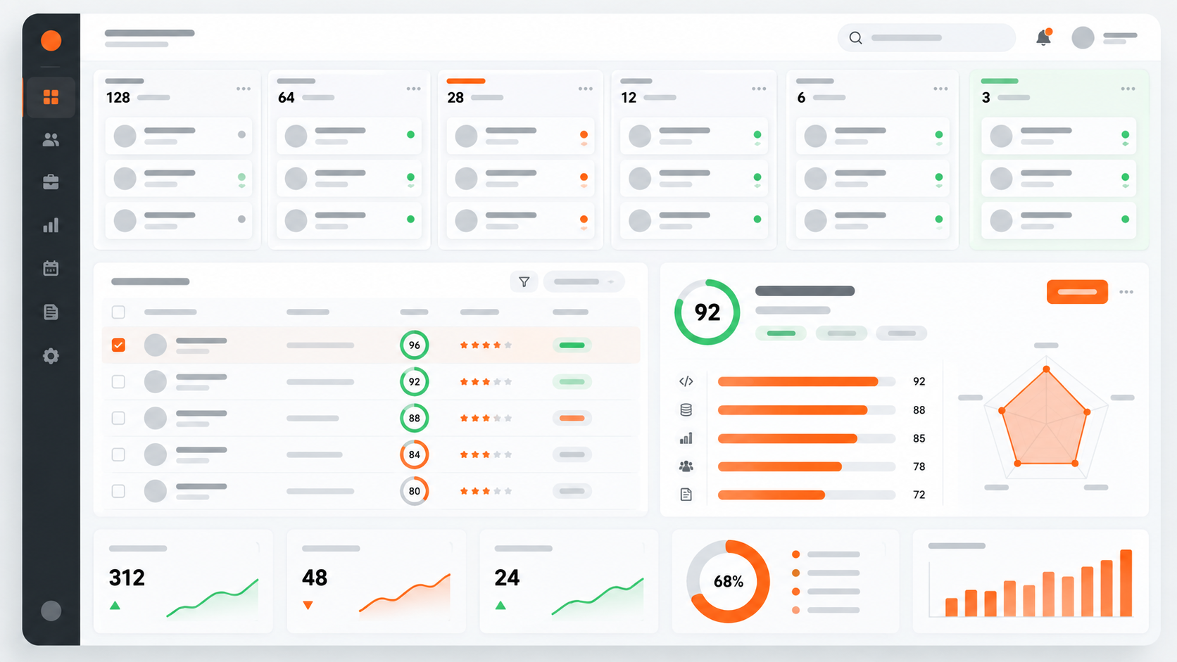 Premium product mockup of an AI recruitment platform dashboard