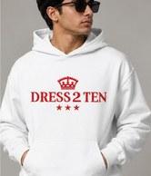 Dress2Ten hoodie brand application mockup